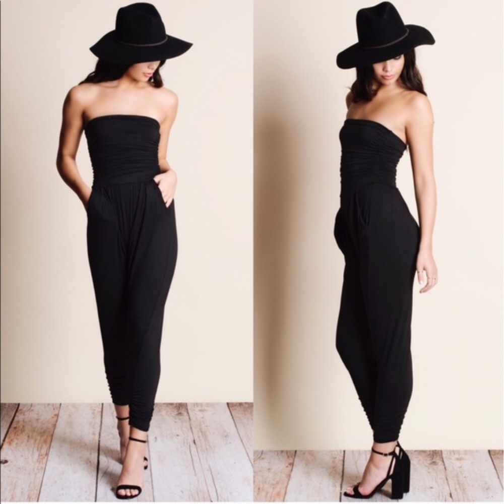 Off Shoulder Jumpsuit - ROYAL BLUE - Picture 1 of 3